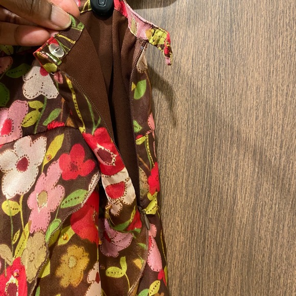 CONTEXT 100% Silk Floral Skirt Size 2 Ruffle Beaded Romantic Flowy Y2K Feminine - Picture 6 of 17